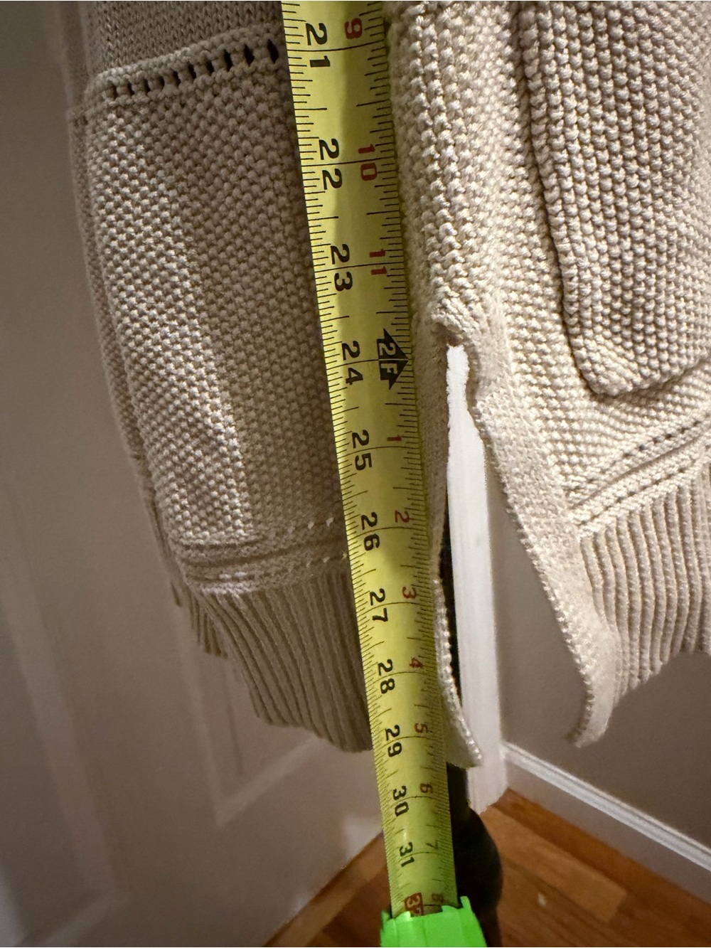 Hooded Open-Front Knit Cardigan Sweater - Cream - Picture 5 of 5